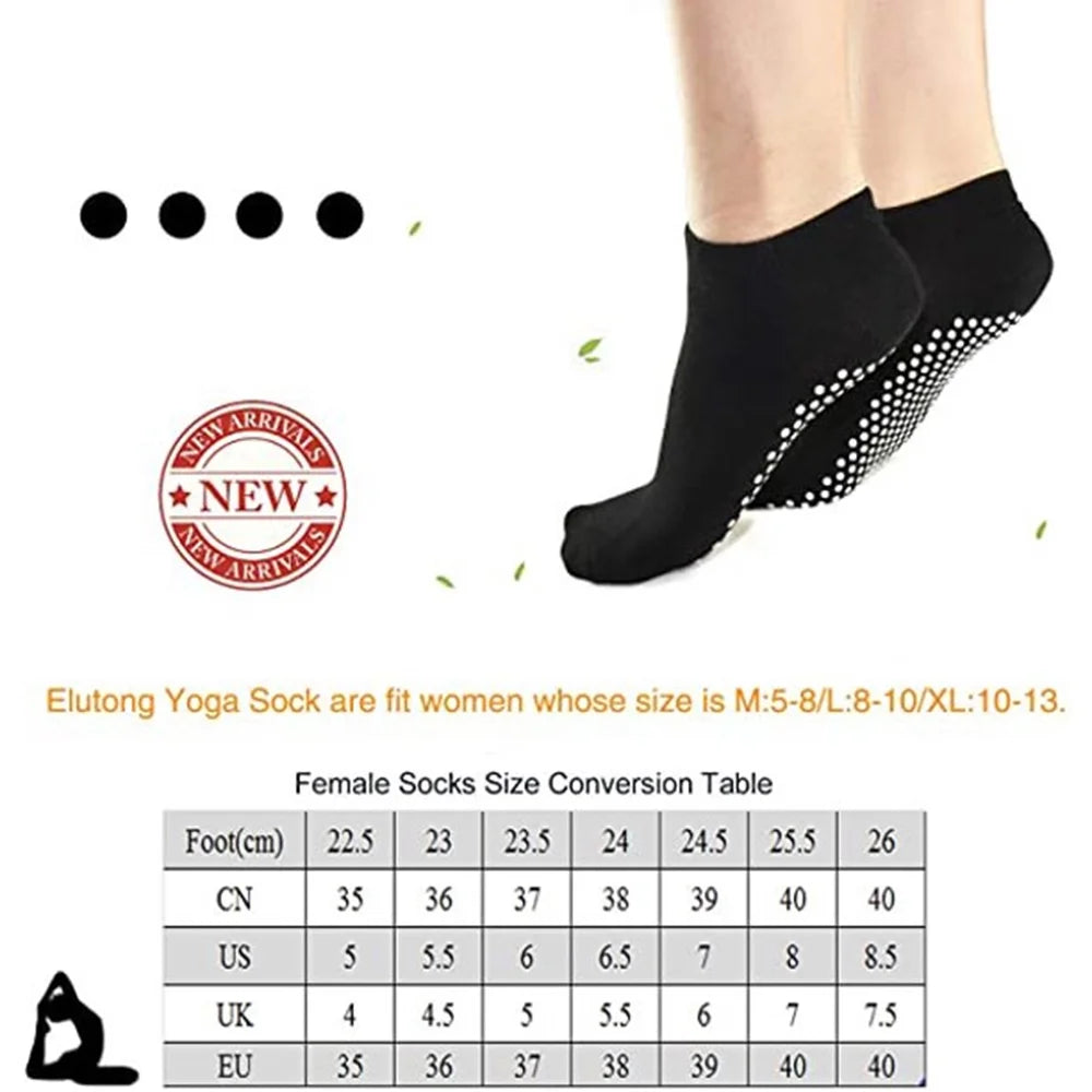 EASTIN 4 Pairs Non Slip Grip Socks Yoga Pilates Hospital Socks Sticky Grippers for Men Women