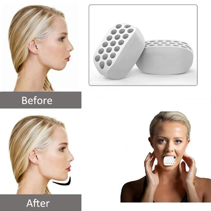 2PCS Jaw Exerciser Fitness Ball Food Grade Safety Silicone Neck Muscle Fitness Ball Weight Loss Fitness Perfect Jaw Curve Tool