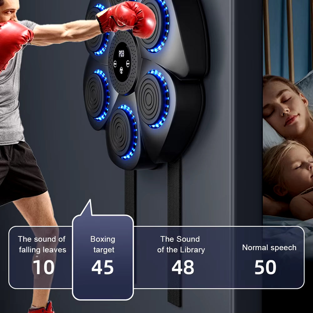 Music Boxing Machine Boxing Reaction Wall Target Adjustable Smart Bluetooth Boxing Machine Wall Mounted Gym Machine Equipment