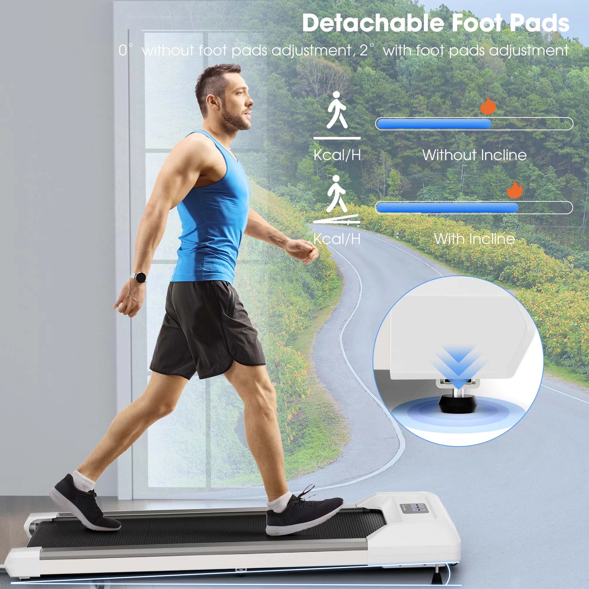 Superfit SP38076US-PI Walking Pad under Desk Treadmill