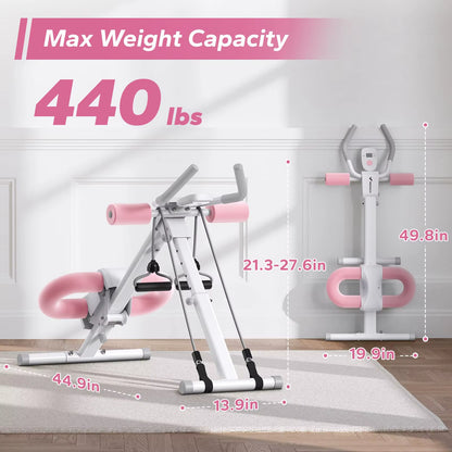 Ab Machine Adjustable Trainer Workout Foldable Knee Protection Abdominal Exercise Machine Core Ab Exercise System Trainer